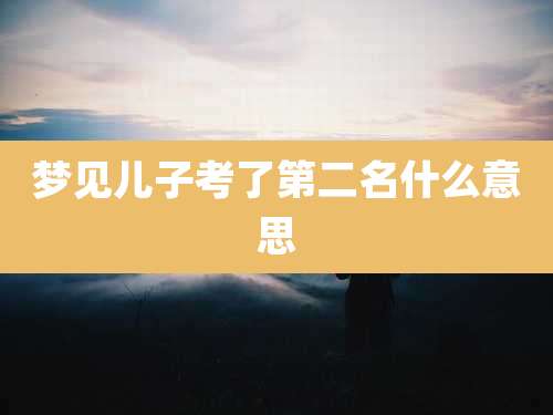 梦见儿子考了第二名什么意思