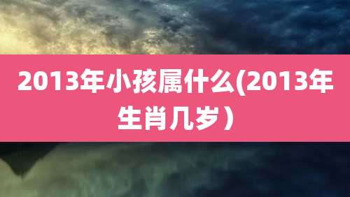 2013年小孩属什么(2013年生肖几岁）