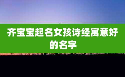 齐宝宝起名女孩诗经寓意好的名字