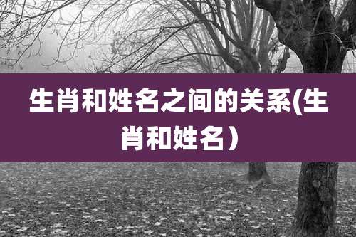 生肖和姓名之间的关系(生肖和姓名)