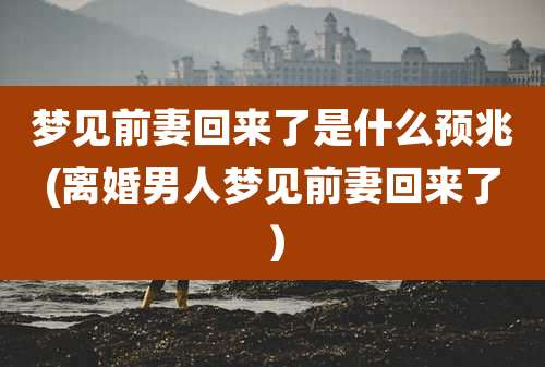 梦见前妻回来了是什么预兆(离婚男人梦见前妻回来了）