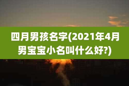 四月男孩名字(2021年4月男宝宝小名叫什么好?)