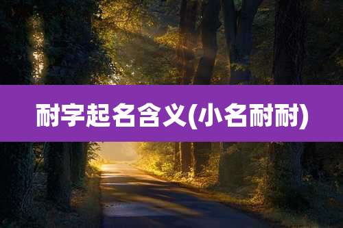 耐字起名含义(小名耐耐)