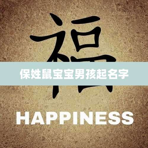 保姓鼠宝宝男孩起名字