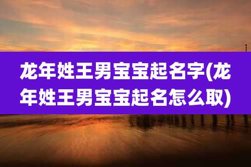 龙年姓王男宝宝起名字(龙年姓王男宝宝起名怎么取)