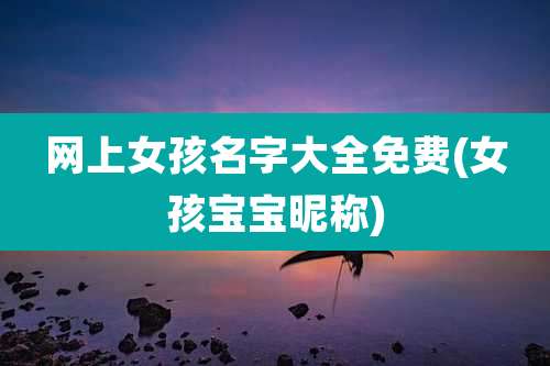 网上女孩名字大全免费(女孩宝宝昵称)