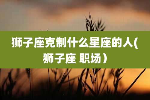 狮子座克制什么星座的人(狮子座 职场)