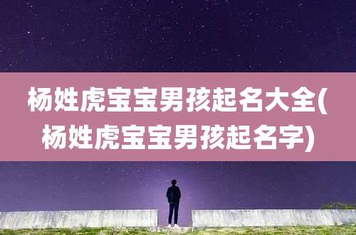 杨姓虎宝宝男孩起名大全(杨姓虎宝宝男孩起名字)