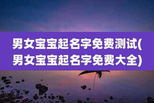 男女宝宝起名字免费测试(男女宝宝起名字免费大全)