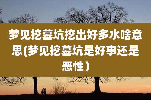 梦见挖墓坑挖出好多水啥意思(梦见挖墓坑是好事还是恶性）