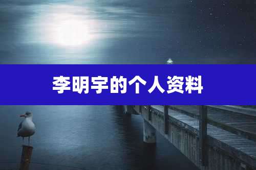 李明宇的个人资料