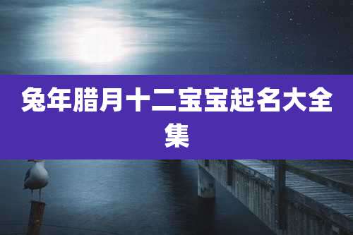 兔年腊月十二宝宝起名大全集