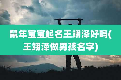 鼠年宝宝起名王翊泽好吗(王翊泽做男孩名字)