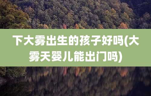 下大雾出生的孩子好吗(大雾天婴儿能出门吗)