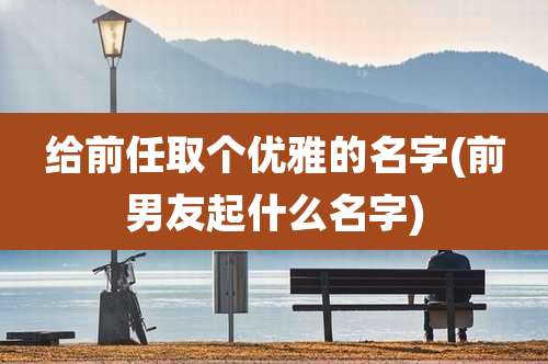 给前任取个优雅的名字(前男友起什么名字)