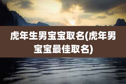 虎年生男宝宝取名(虎年男宝宝最佳取名)