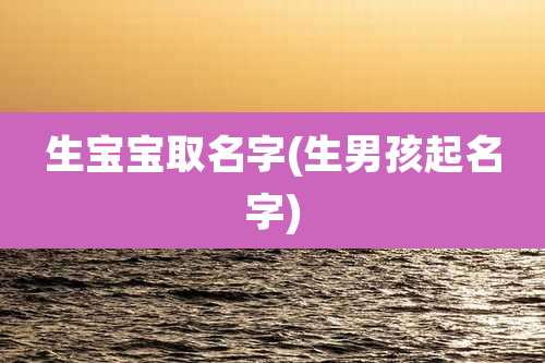 生宝宝取名字(生男孩起名字)