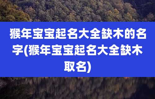 猴年宝宝起名大全缺木的名字(猴年宝宝起名大全缺木取名)