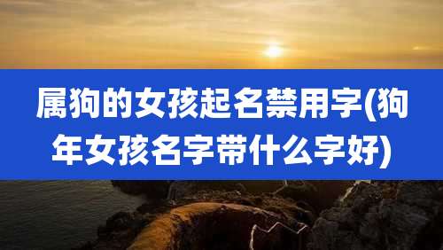 属狗的女孩起名禁用字(狗年女孩名字带什么字好)