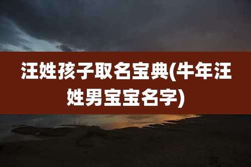 汪姓孩子取名宝典(牛年汪姓男宝宝名字)
