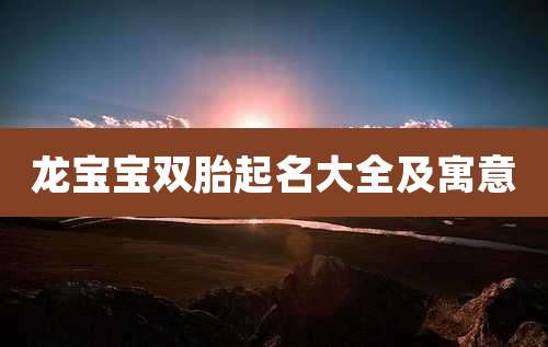 龙宝宝双胎起名大全及寓意