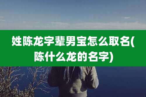 姓陈龙字辈男宝怎么取名(陈什么龙的名字)