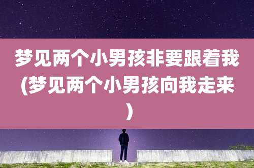 梦见两个小男孩非要跟着我(梦见两个小男孩向我走来)