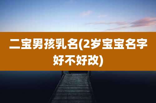 二宝男孩乳名(2岁宝宝名字好不好改)