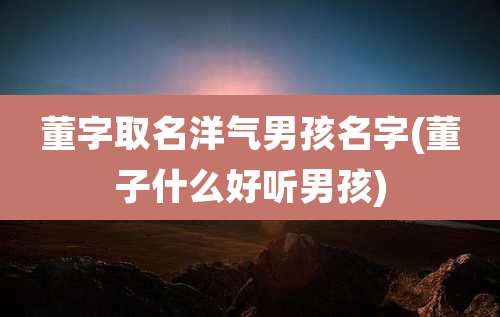 董字取名洋气男孩名字(董子什么好听男孩)