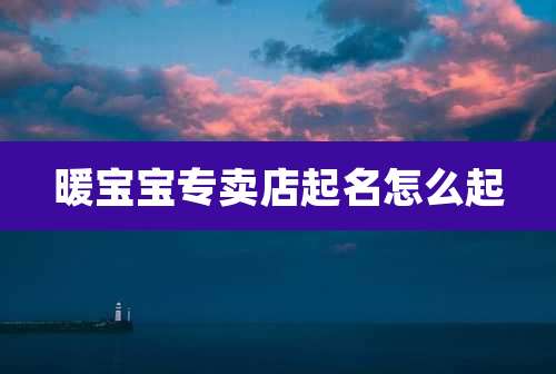 暖宝宝专卖店起名怎么起