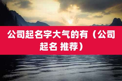 公司起名字大气的有（公司起名 推荐）