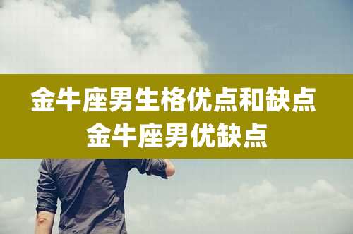 金牛座男生格优点和缺点 金牛座男优缺点