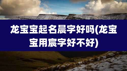 龙宝宝起名晨字好吗(龙宝宝用宸字好不好)