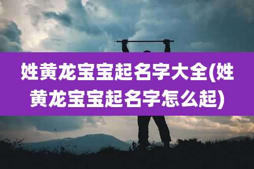 姓黄龙宝宝起名字大全(姓黄龙宝宝起名字怎么起)