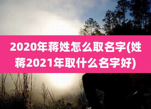 2020年蒋姓怎么取名字(姓蒋2021年取什么名字好)