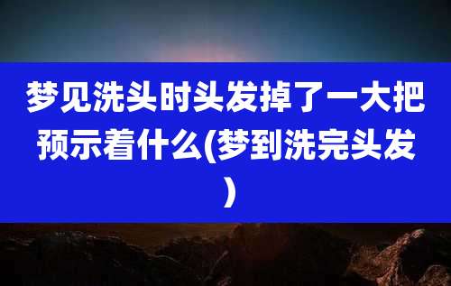 梦见洗头时头发掉了一大把预示着什么(梦到洗完头发）