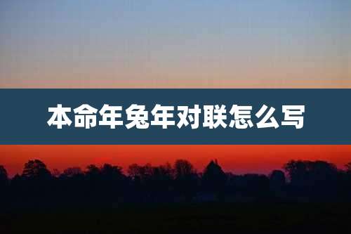 本命年兔年对联怎么写