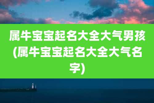 属牛宝宝起名大全大气男孩(属牛宝宝起名大全大气名字)