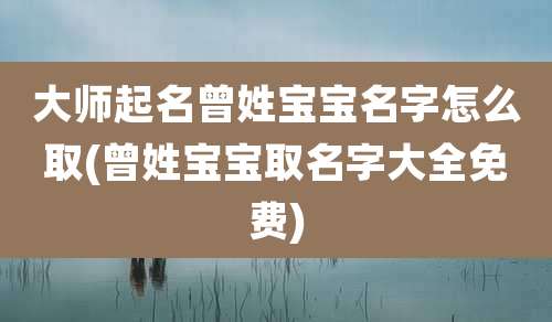 大师起名曾姓宝宝名字怎么取(曾姓宝宝取名字大全免费)