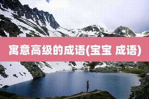 寓意高级的成语(宝宝 成语)