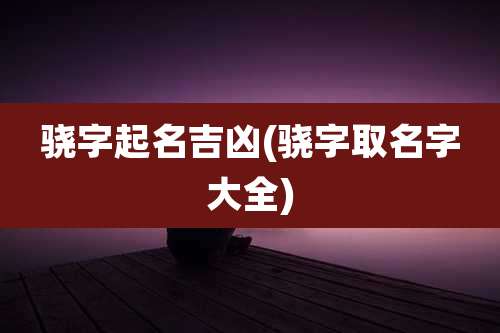 骁字起名吉凶(骁字取名字大全)