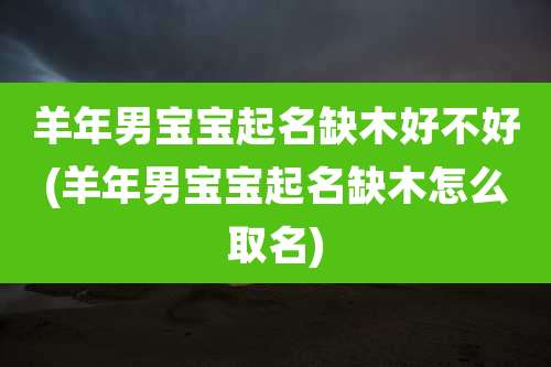 羊年男宝宝起名缺木好不好(羊年男宝宝起名缺木怎么取名)