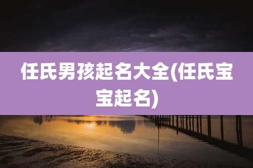 任氏男孩起名大全(任氏宝宝起名)