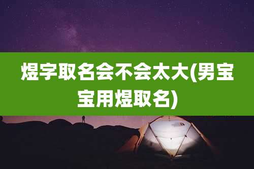 煜字取名会不会太大(男宝宝用煜取名)