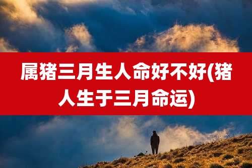 属猪三月生人命好不好(猪人生于三月命运)