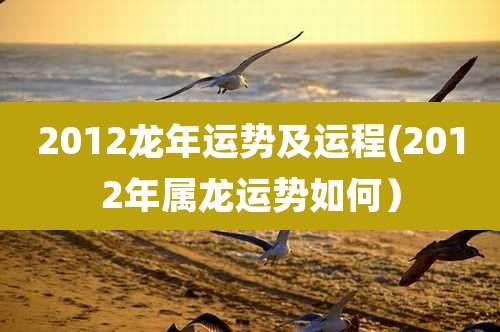 2012龙年运势及运程(2012年属龙运势如何）