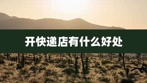 开快递店有什么好处