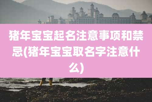 猪年宝宝起名注意事项和禁忌(猪年宝宝取名字注意什么)