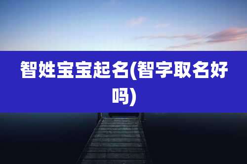智姓宝宝起名(智字取名好吗)