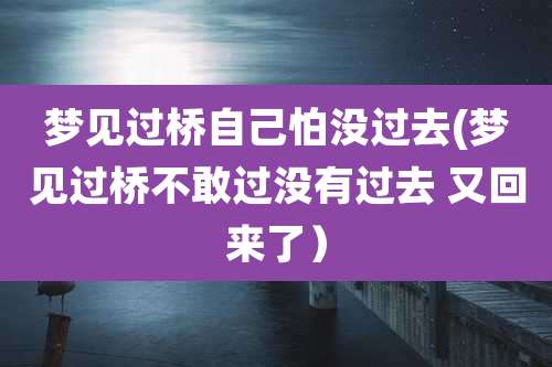 梦见过桥自己怕没过去(梦见过桥不敢过没有过去 又回来了)